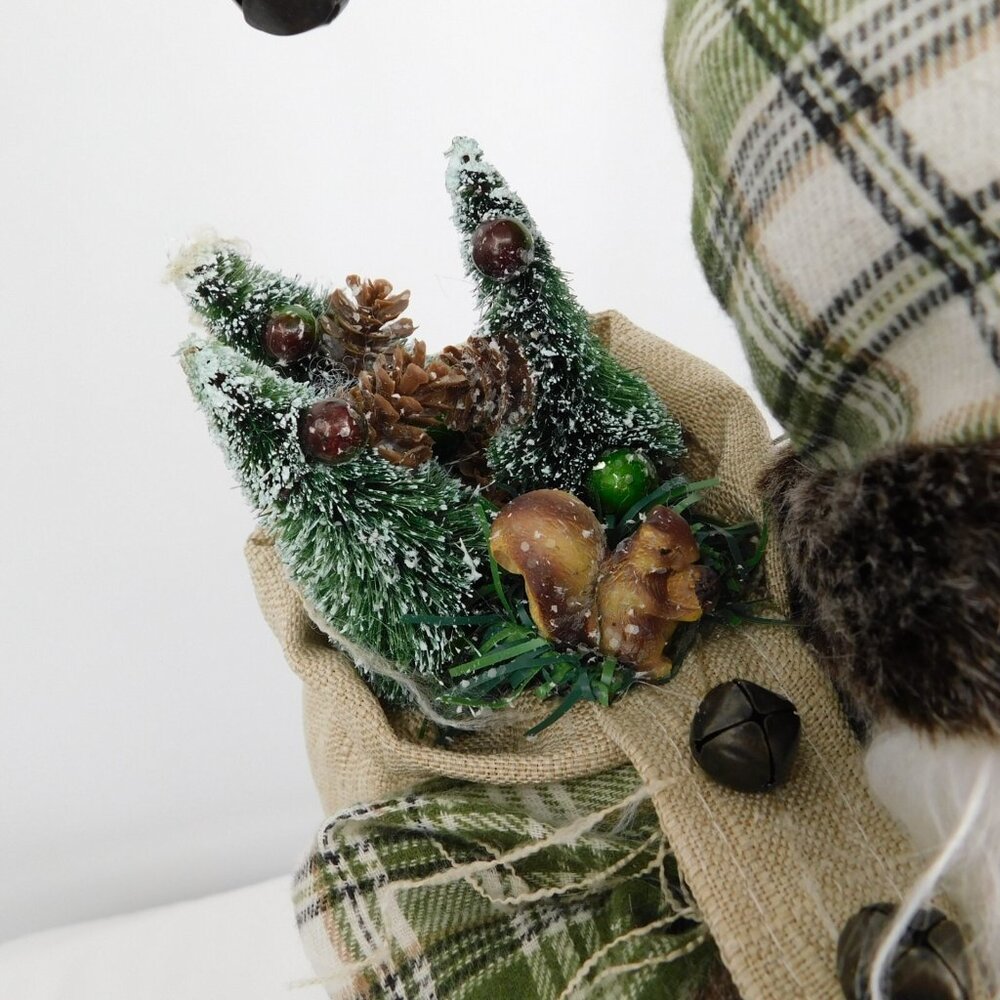African American Black Santa Figure Ashland Holiday Pines Green Brown Woodland - Picture 6 of 10